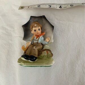 Charming ARNART 5TH AVENUE - Vintage Hand-Painted Boy Figurine Holding Umbrella